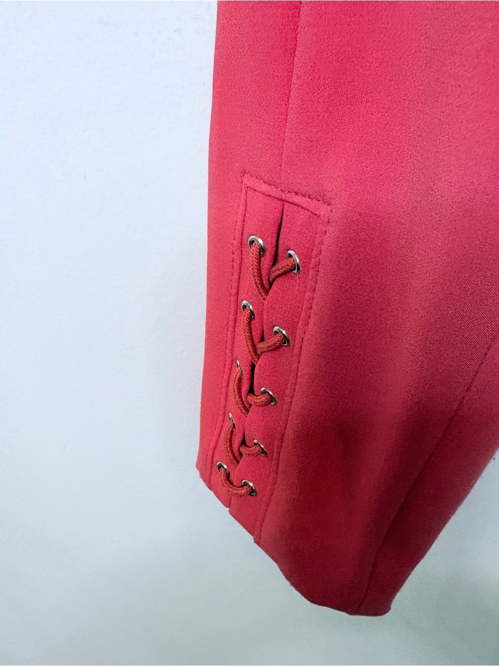 Carmen Marc Volvo Moto Jacket with Lace-Up & Zipper - Picture 4 of 9